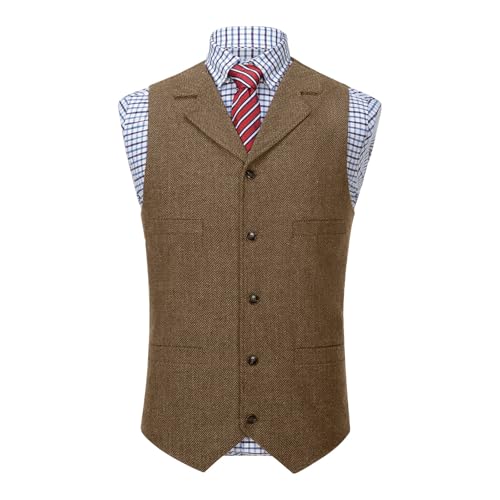 Men's Dress Vest Formal Wedding Prom Classic Slim Fit Suit Vests Single-Breasted Lapel Waistcoat with Pockets
