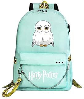 Hogwarts College Rucksack Harry Fashion BackpackPotter Leisure Travel Schoolbag with USB Port and Headphone Jack Green style-12