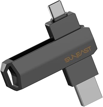 SUNEAST Japan Revolve R10 Series 512MB Portable SSD HDD USB-A 3.2 & USB-C 3.2 Direct Plug-in PSSD Read1050MB/s Write950MB/s Swivel Design