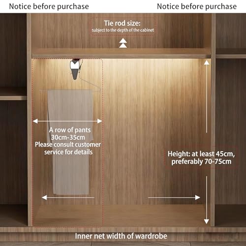 Perchero extensible de aluminio con riel deslizante suave para vestidor 7