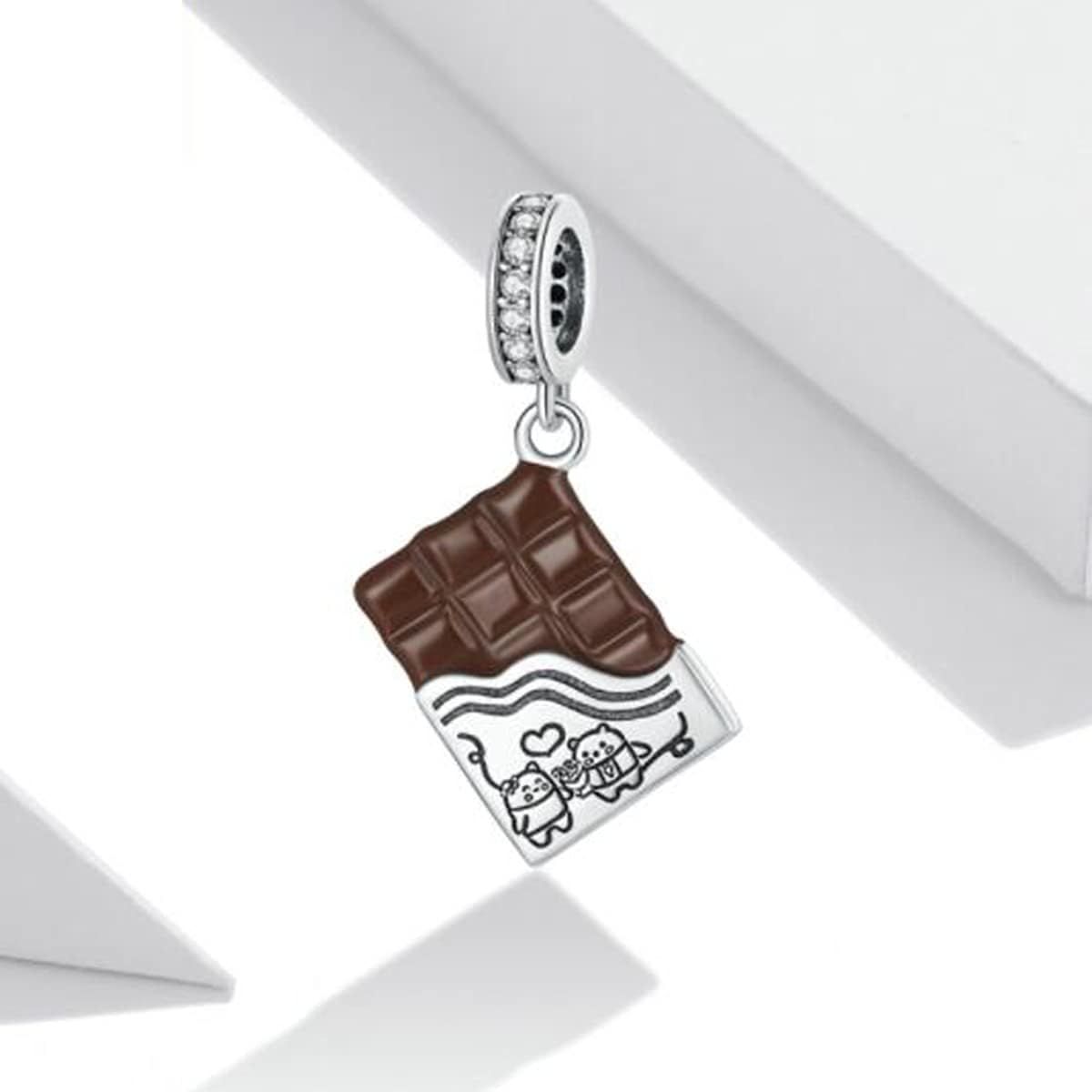 Sweets Candy Charm Bead for Bracelets Original 925 Sterling Silver Birthday Mother's Day Christmas Charms for Pandora's Bracelets Or Necklace Family Mom Wife Sister Gift For Her (Chocolate Pendant) - Image 2