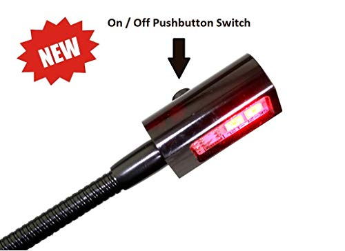 Lámpara LED roja Mini Gooseneck con Interruptor 240mm 12V miniatura 3