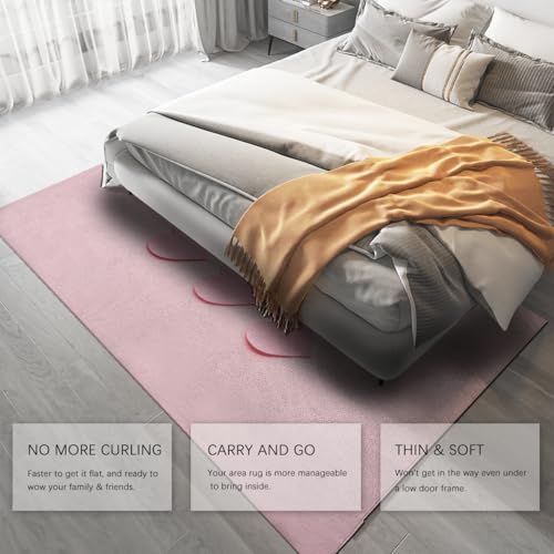 Tapis de salon rose 180x240cm idéal pour une chambre cocooning - 5
