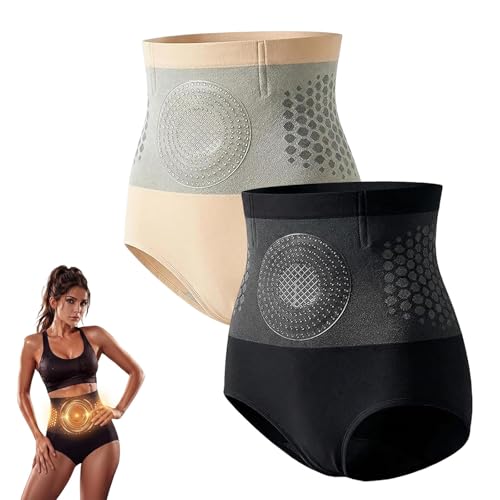 OBRADOYA Moringa and Berberine Shorts 4-in-1 Micro-Particle Sculpting High-Waisted Shorts Comfortable & Breathable (US Alpha XX-Large Regular Regular Black+Skin)