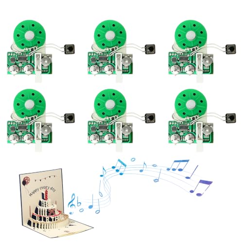 Sound Chip Modul - DIY Grußkarten Chip, 6 Stück Musik Sprachaufzeichnungsmodul, Stimm Soundaufzeichnungschip, 60 Sekunden Aufnahme Voice Sound Chip Modul für Grußkarten Geschenke