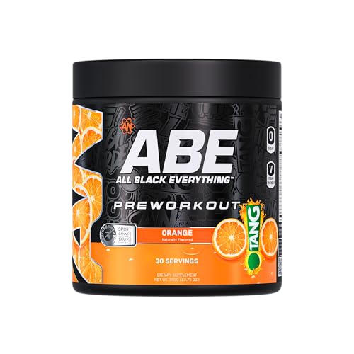 Image of All Black Everything Pre-Workout Powder | Preworkout Energy Drink Mix | 350mg Caffeine | Beta Alanine & Citrulline | Energy Supplement for Men & Women | Tang Orange | 30 Servings