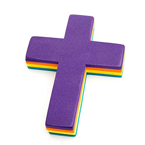 Factory Direct Craft Group 72 Christian Foam Crosses | Foam Cross Cutouts for Kids Crafts and DIY Projects | Bible School, VBS, Scout Groups | Size: 5-1/2" x 4-1/4"