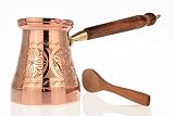 Copperpark(Jesse Shiny)Thick copper wooden handle,cezve,percolator coffee pot stovetop,turkish coffe