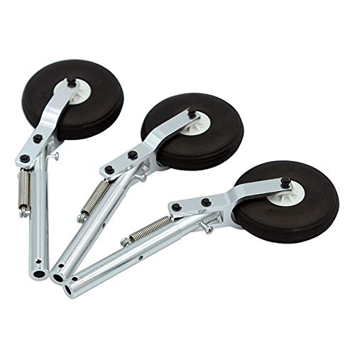 3PCS 150x5mm Aluminum Spring Shock Absorb Landing Gear & PU tyre for RC Model Airplane Warbird Beginner Sporter