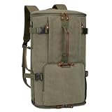 G-FAVOR Travel Backpack for Men, 40L Flight Approved Carry On Backpack, Water Resistant Canvas Rucksack with 17.3" Laptop Sleeve, Convertible Duffel Bag for Airplane, Business & Travel
