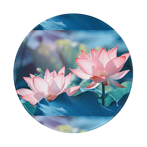 Tapis de souris rond lotus au design élégant et finition soignée