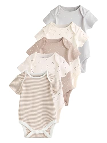 NEXT Bebé Pack de 5 bodis de manga corta 100% algodón para bebé Neutro 9 Meses 12 Meses