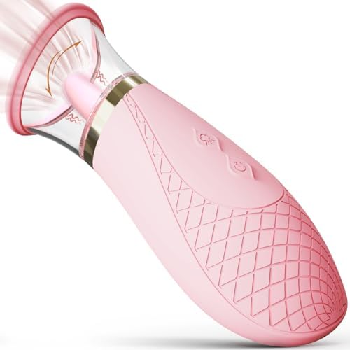 Clitoral Sucking Vibrator Sex Toys, 3 Sucking 9 Licking Modes Nipples Clit Sucker for Quick Orgasm, Tongue Vibrators Adult Toys for Women Couples (Sakura)