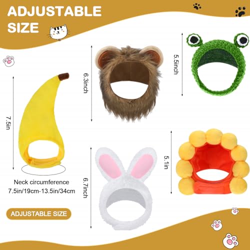 Miniatura 3 de 5 Sombreros Para Gato Adorable Disfraz De Conejito Con Orejas Sombrero De Rana Divertida Melena De León Banana Girasol Disfraz De Fiesta De Cachorro Gatito Accesorios De Halloween, 5 Estilos