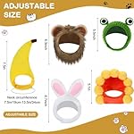Weewooday 5 Pcs Cat Adorable Costume Bunny Hat with Ears Funny Mane Cat Hat for Pets and Small Dogs Kitten Puppy Party Costume Accessory Headwear(Lion, Frog, Rabbit, Sunflower, Banana) - Image 3