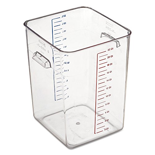 Rubbermaid Commercial 632200 CLR Space Saver Square Container, 22 Quart, 101/2" x 11.3" x 14.4", Clear