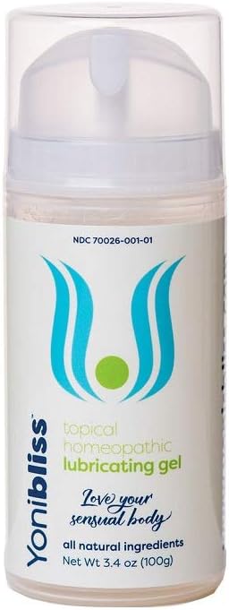 Yoni Bliss Homeopathic Intimate Skin Care, Menopausal Symptom Relief, Vaginal Moisturizer - Water and Aloe Based, pH Balanced, Airless Pump 3.4oz / 100ml Travel Size