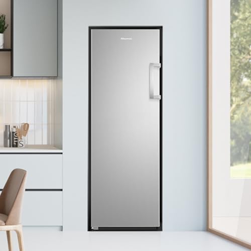 Hisense FF3N229NEIC Gefrierschrank/Freistehend/EEK: C /36dB/Niedriger Geräuschpegel/240 Liter/Total No Frost/Super Freeze/Multi Air Flow/Türanschlag wechselbar/HxBxT:172x59,5x60 cm/Edelstahl Look