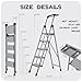 XinSunho 5 Step Ladder, Foldable Step Stool Ladder with Handrails & Tray, 660 lbs Heavy Duty Wide Pedals, Sturdy Steel Folding Ladder for Kitchen, Home, and Household Use (Silver, 5 Step)