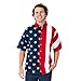 American Summer Men's Half Stars Half Stripes American Flag Patriotic Button Down Shirt for Men in X-Large