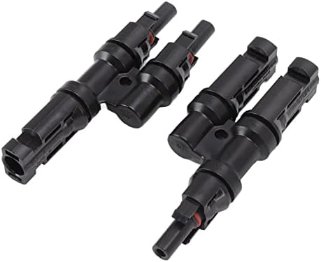 SUNGOOYUE 1 Pair Solar Panel T Branch Connectors, Waterproof Heat Resistant Strong Electrical Conductivity 2 to 1 T Solar & Wind Power Parts & Accessories Solar & Wind Power