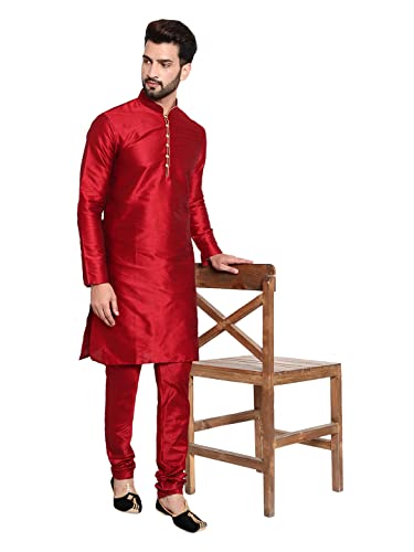 Image of HUZUR Mens Silk 6 Loop Kurta Pajama