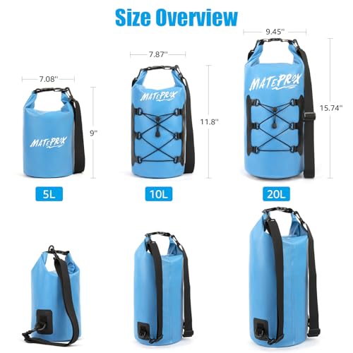 Miniatura 3 de Mateprox Bolsa Impermeable, 5l 10l 20l, Flotante Y Protección Ipx8, Con Funda Impermeable Móvil, Ajustables Bolsa Estanca Para Kayak, Camping, Rafting Y Actividades Acuáticas-20l Azul