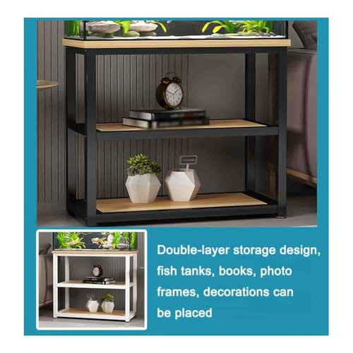 Meuble de aquarium en métal solide trois plateaux de rangement inclus
