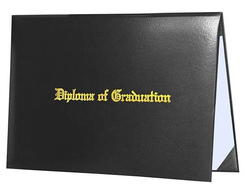Yotopzy Imprinted Diploma Cover 8.5“X11” Graduation Diploma Holder Certificate Covers Black