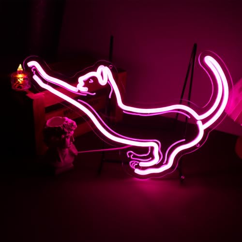 Image of Cat Neon Signs Lights Decor Animal USB Operated Decorative LED Neon Light Sign for Home Wall Party Wedding Birthday Kids or Girls Room