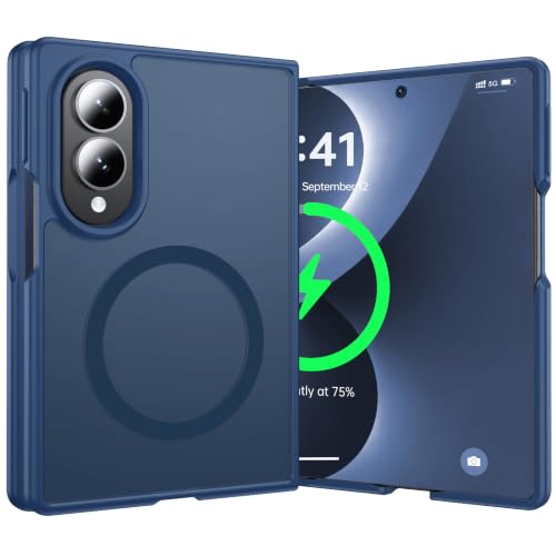 Image of NO.1 Magnetic for Samsung Galaxy Z Fold 8 Case with MagSafe | [Military Grade Drop Tested][Translucent Matte][Anti-Fingerprint] Soft Silicone Bumper for Samsung Fold 8 Case Slim,Blue