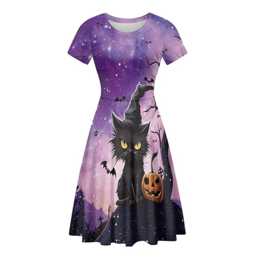 Image of Forchrinse Summer Dresses for Women Crew Neck Short Sleeve Midi Dress Casual Beach Vacation Sundress