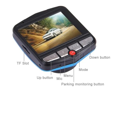 Câmera Gravador De Vídeo De Visão Noturna 1080p Blue Car Dashcam