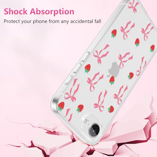 Coque iPhone 16e transparente et fine en silicone souple antichoc rose blush pour fille