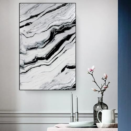 Décoration de pièce esthétique moderne tableau noir et blanc pour salon chic