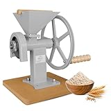Manual Hand Grain Mill Matte Silver | Heavy-Duty Hand Operated Food Grinder for Wheat, Corn, Coffee Beans, Rice & Dry Grains | Hand Crank Kitchen Flour Mill for Home, Camping, Survival & Everyday Use