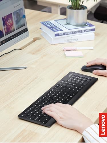 Image of Lenovo 510 Wireless Combo with 2.4 GHz USB Receiver, Slim Full Size Keyboard, Full Number Pad, 1200 DPI Optical Mouse, Left or Right Hand, GX30W75336, White