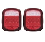 SANCAK Per Jeep Per Wrangler TJ CJ Luci Di Retromarcia, Luce Stop Posteriore Back Up Daytime Running 1Pair LED Tail delle Luci Retromarcia(Rosso)
