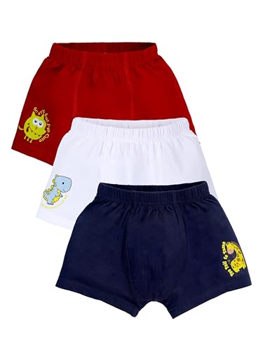 Image of KiddoPanti Boys Boxer Shorts Pack of 3 | Soft Cotton-Lycra Blend | Comfortable Fit with Bio Wash for All-Day Comfort | Kids Briefs