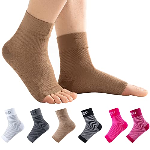 Evopleci Ankle Compression Sleeve Open Toe Ankle Compression Socks Plantar Fasciitis Socks For Women Brace Ankle Brace For Men Women Arch Support,Injury Recovery,Joint Pain … (Dark Skin, M) #TOP1
