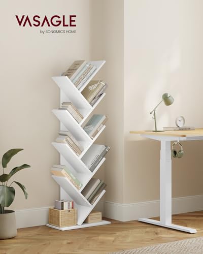 VASAGLE CUSTOS Collezione - Libreria, Scaffale a 8 livelli, Mobile a Forma di Albero, per Soggiorno, Ufficio, Camera da Letto, Bianco Nuvola LBC11WTV1 - Immagine 1