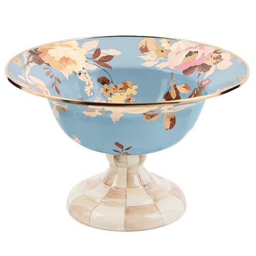 MACKENZIE-CHILDS Enamel Compote, Large, Wild Rose Slate by MACKENZIE-CHILDS - Used condition - US$205.34