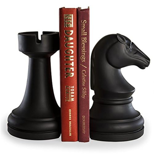 Danya B? Chess Rook vs Knight Bookend Set - Black