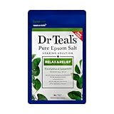 Dr Teal's Epsom Salt Magnesium Soak, Relax & Relief with Eucalyptus & Spearmint Essential Oils, 3 lbs