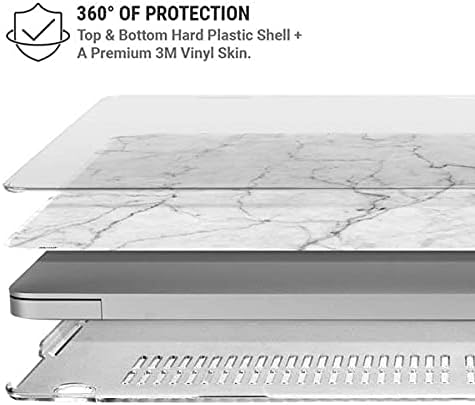 Skinit Case + Skin Compatible with MacBook Air 13in (2020) Originally Designed White Marble Design