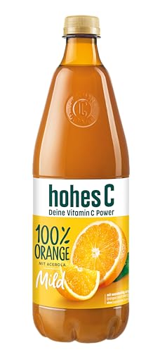 hohes C Milde Orange (1 x 1l) 100% Saft Orangensaft Vitamin C ohne Zuckerzusatz laut Gesetz weniger Säure vegan mit recyceltem PET