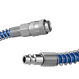 Tubo ad Aria Compressa Attacco Semplice Veloce Intuitivo 1/4" Compressore Tubo a Pressione, Rinforzato Raccordo Flessibile Elastico Resistente Vibrazioni Corrosione (15 Mt Spiral)