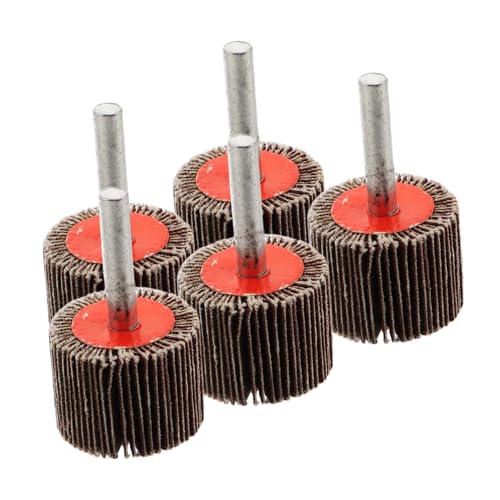 BESTOYARD 5pcs 30mm Flap Wheel Grinding Heads with Shank, 120 Grit Abrasive Polishing Wheels for Metal Die Grinder, Rotary Tool Accessories for Rust Removal and Surface Buffing