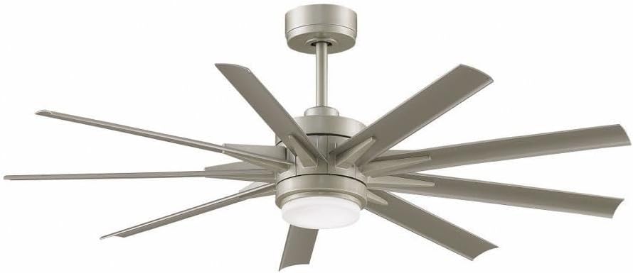 Odyn Custom - 9 Blade Ceiling Fan with Light Kit-22.64 Inches Tall and 56 Inches Wide-Dark Bronze Finish-Dark Walnut Bla