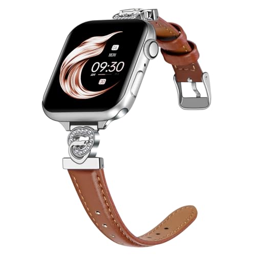 Bracelet en cuir Apple Watch 40mm 44mm 41mm 45mm avec adaptateur fin iWatch